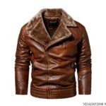 Classic Tan Buffalo Hide Flight Jacket with Fur Collar