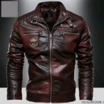 Vintage Distressed Cowhide Slim-Fit Moto Jacket